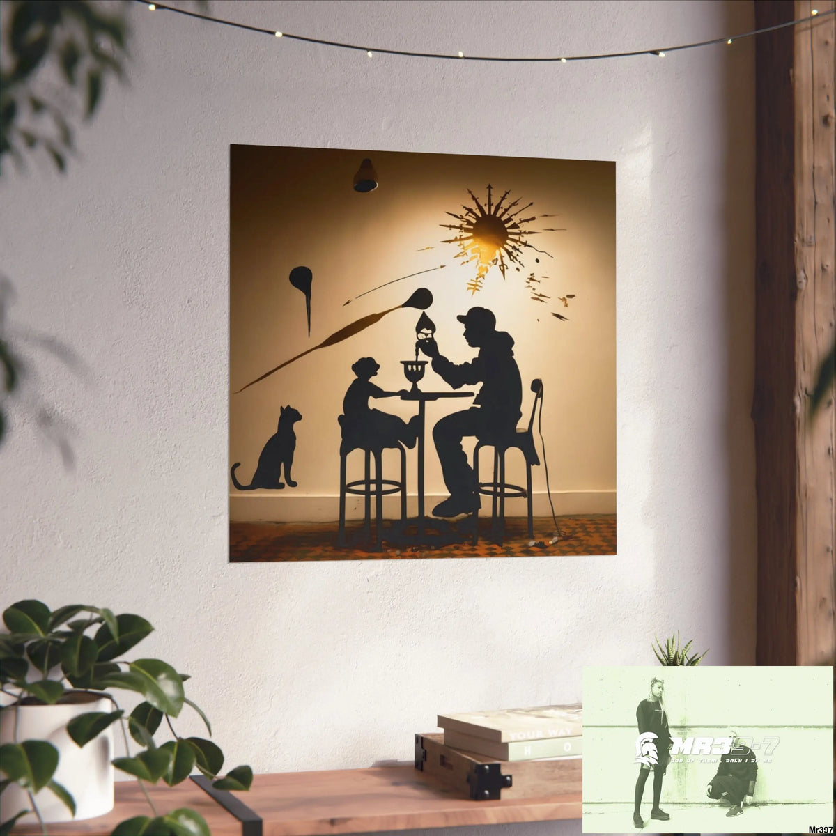 Banksy Style DAHAB GOLD SCENE 7“The Table Test – The Cup The Penny The Chain & The Instructions” no 5 Fine Art Posters