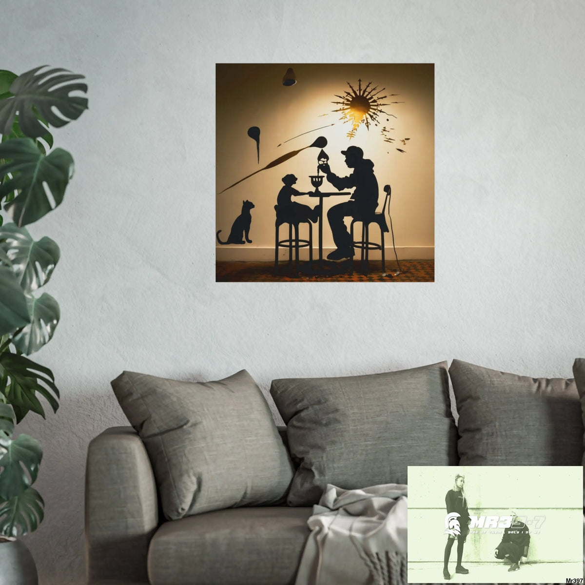 Banksy Style DAHAB GOLD SCENE 7“The Table Test – The Cup The Penny The Chain & The Instructions” no 5 Fine Art Posters