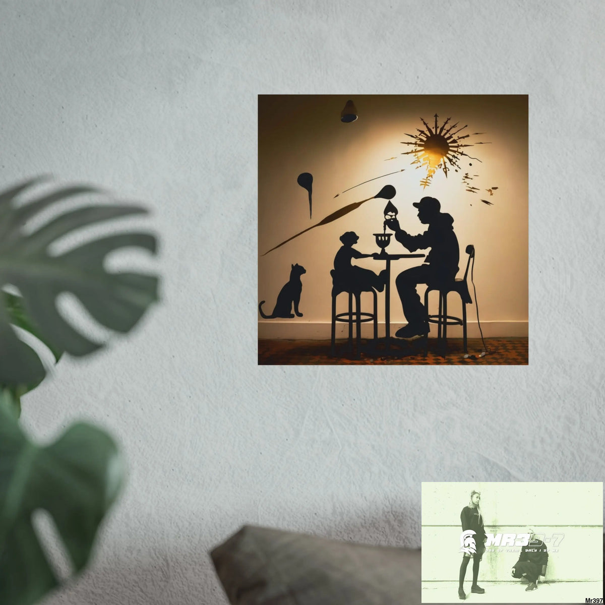 Banksy Style DAHAB GOLD SCENE 7“The Table Test – The Cup The Penny The Chain & The Instructions” no 5 Fine Art Posters