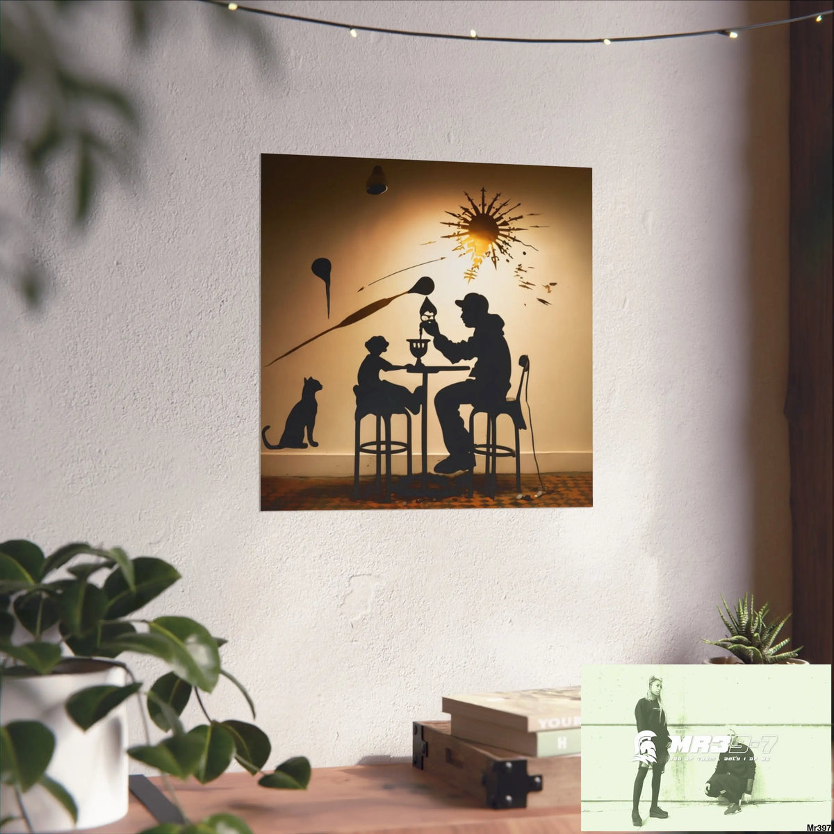 Banksy Style DAHAB GOLD SCENE 7“The Table Test – The Cup The Penny The Chain & The Instructions” no 5 Fine Art Posters
