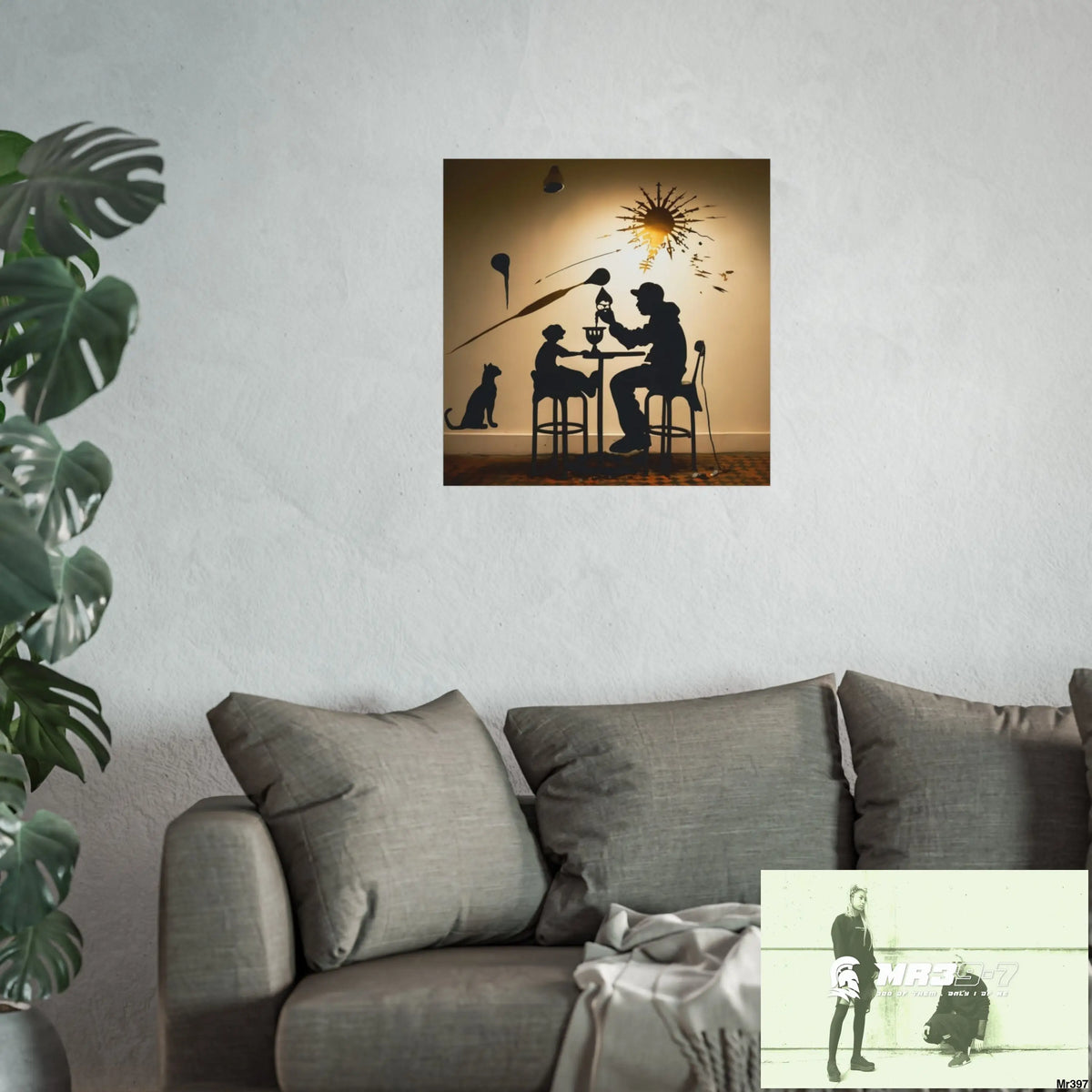 Banksy Style DAHAB GOLD SCENE 7“The Table Test – The Cup The Penny The Chain & The Instructions” no 5 Fine Art Posters