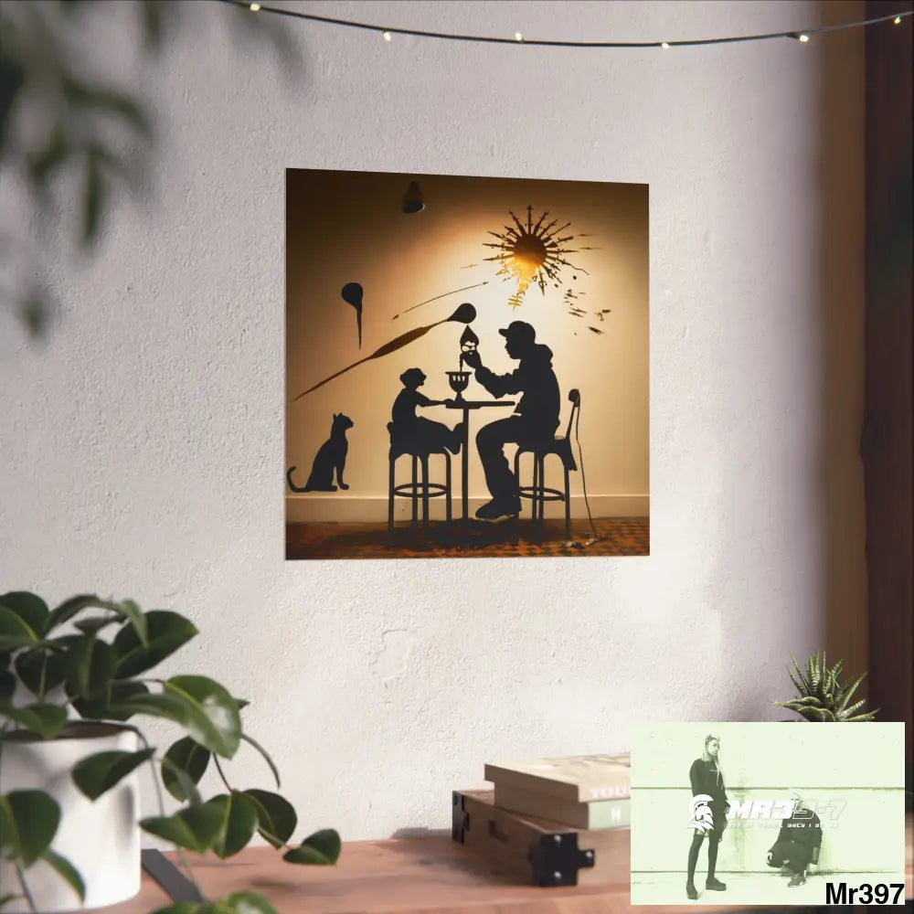 Banksy Style DAHAB GOLD SCENE 7“The Table Test – The Cup The Penny The Chain & The Instructions” no 5 Fine Art Posters