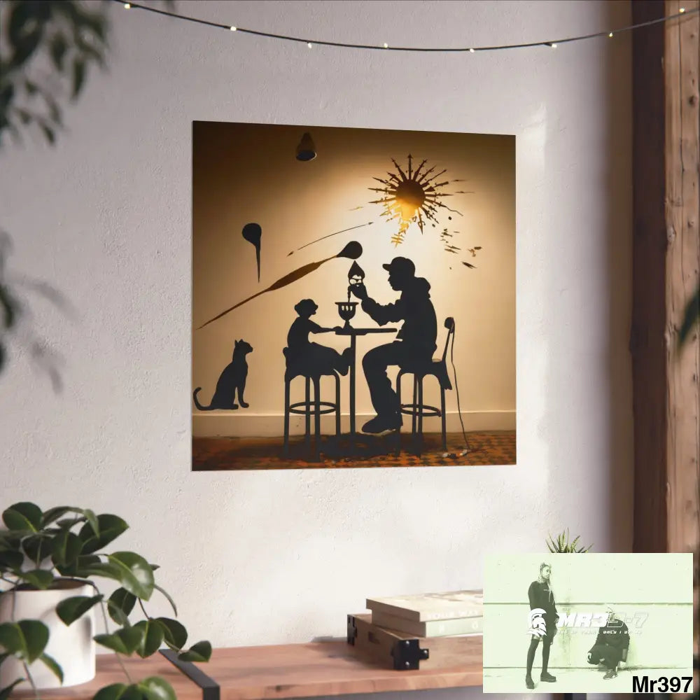 Banksy Style DAHAB GOLD SCENE 7“The Table Test – The Cup The Penny The Chain & The Instructions” no 5 Fine Art Posters
