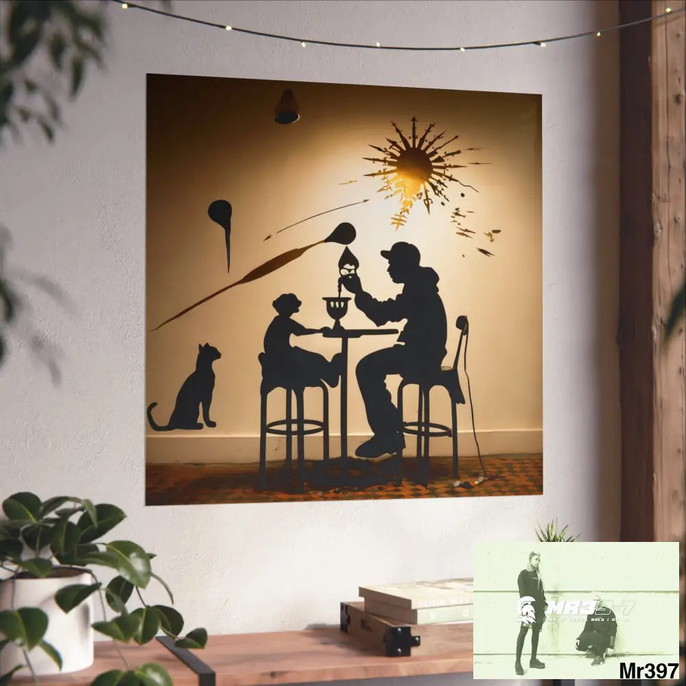 Banksy Style DAHAB GOLD SCENE 7“The Table Test – The Cup The Penny The Chain & The Instructions” no 5 Fine Art Posters