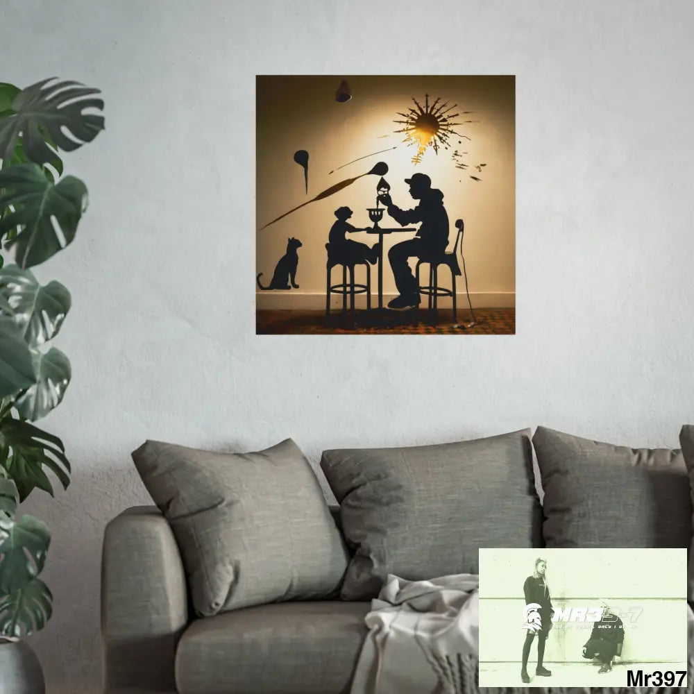 Banksy Style DAHAB GOLD SCENE 7“The Table Test – The Cup The Penny The Chain & The Instructions” no 5 Fine Art Posters