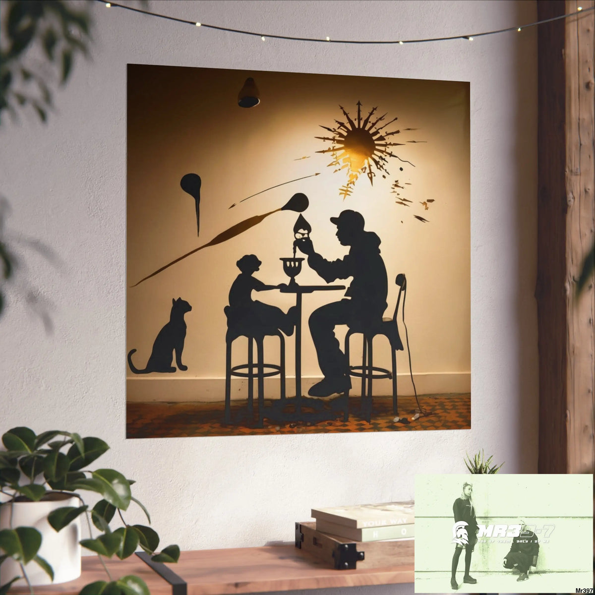 Banksy Style DAHAB GOLD SCENE 7“The Table Test – The Cup The Penny The Chain & The Instructions” no 5 Fine Art Posters