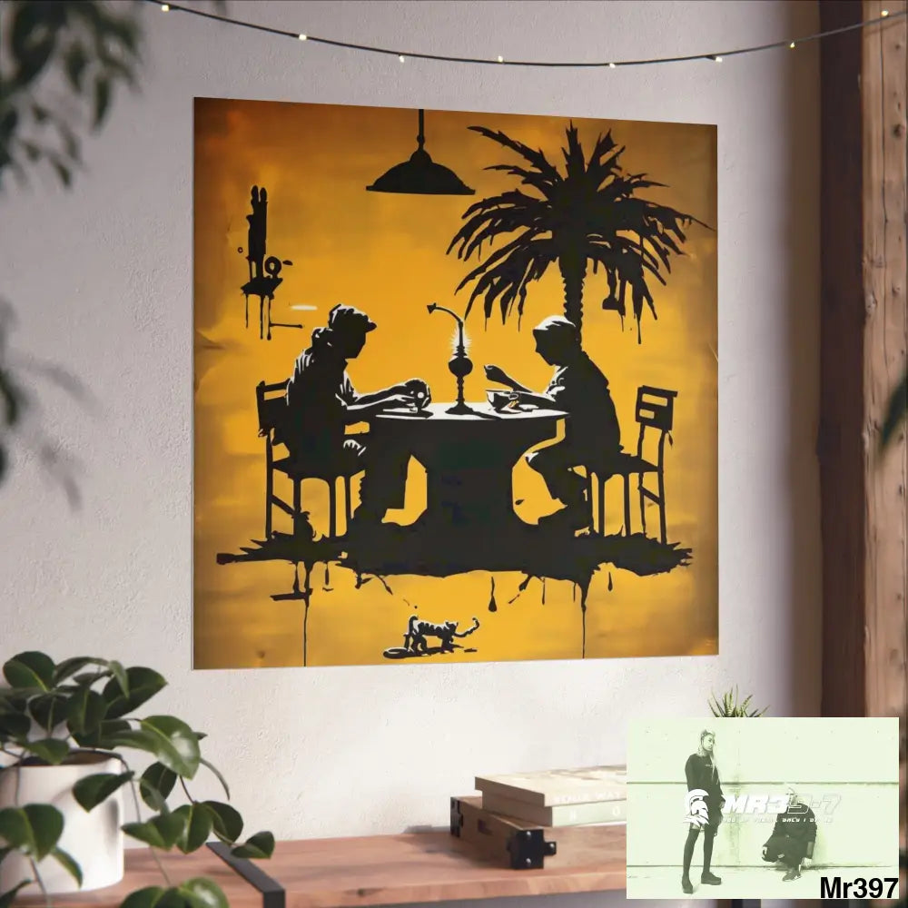 Banksy Style DAHAB GOLD SCENE 7“The Table Test – The Cup The Penny The Chain & The Instructions” no 6 Fine Art Posters