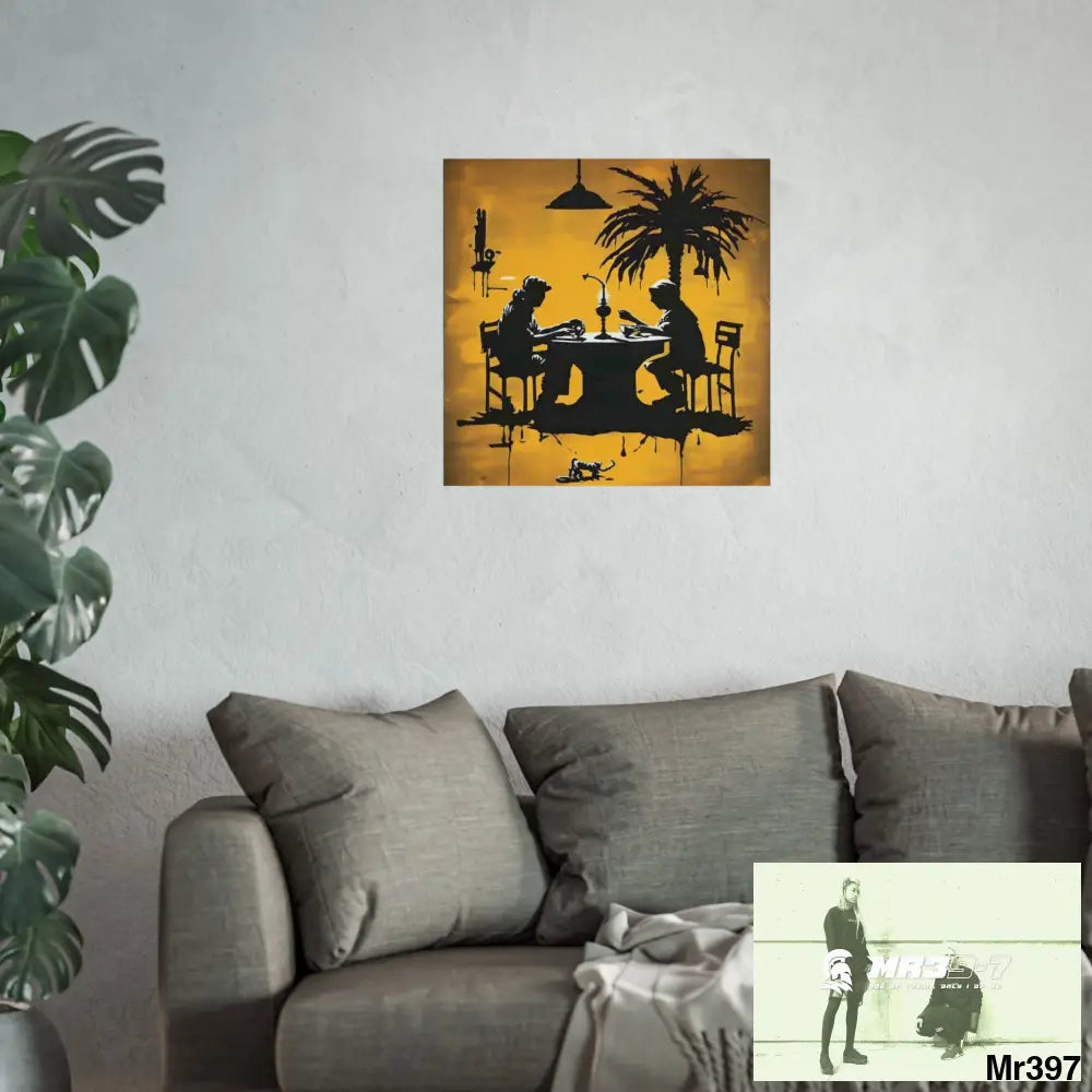 Banksy Style DAHAB GOLD SCENE 7“The Table Test – The Cup The Penny The Chain & The Instructions” no 6 Fine Art Posters