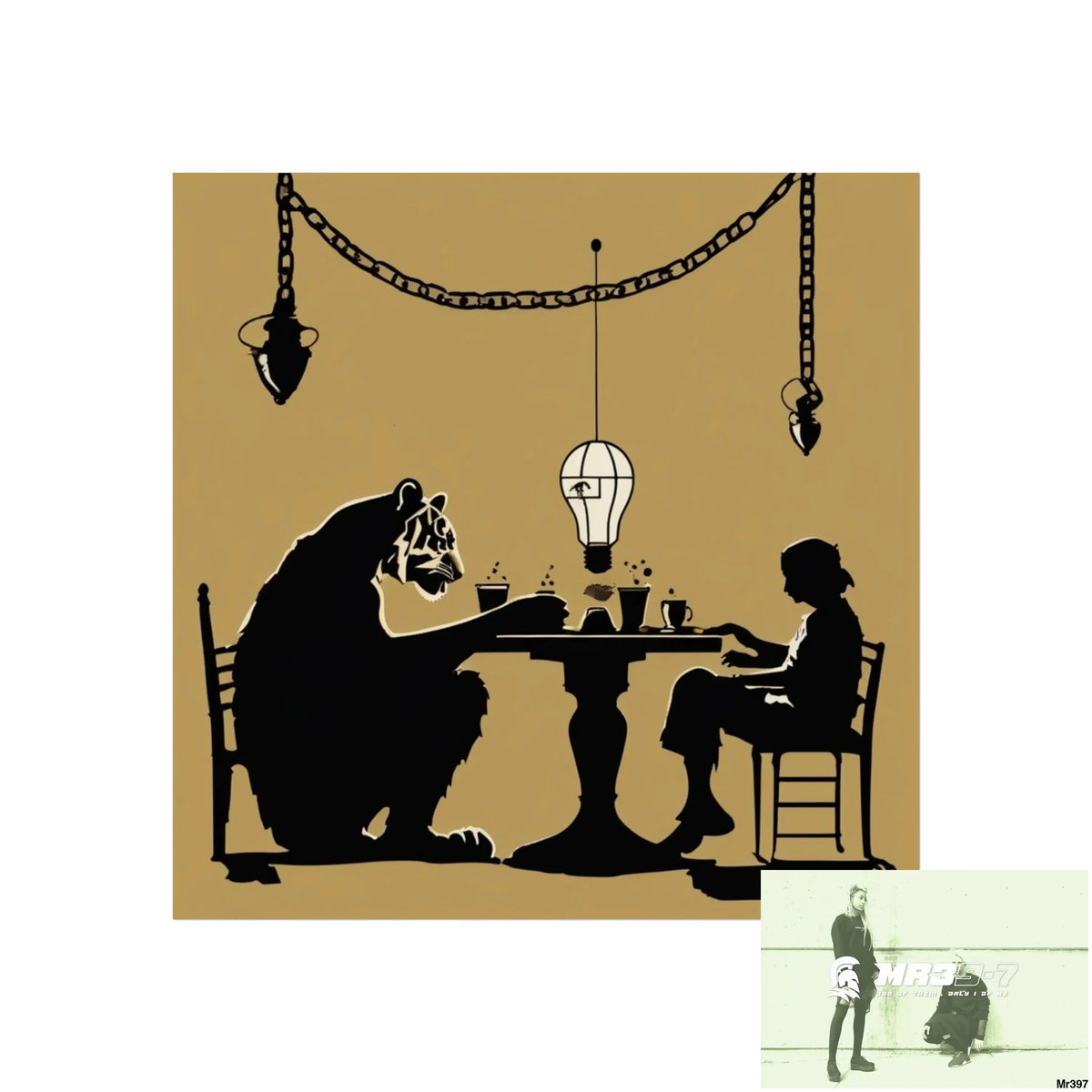 Banksy Style DAHAB GOLD SCENE 7“The Table Test – The Cup The Penny The Chain & The Instructions” no 7 Fine Art Posters