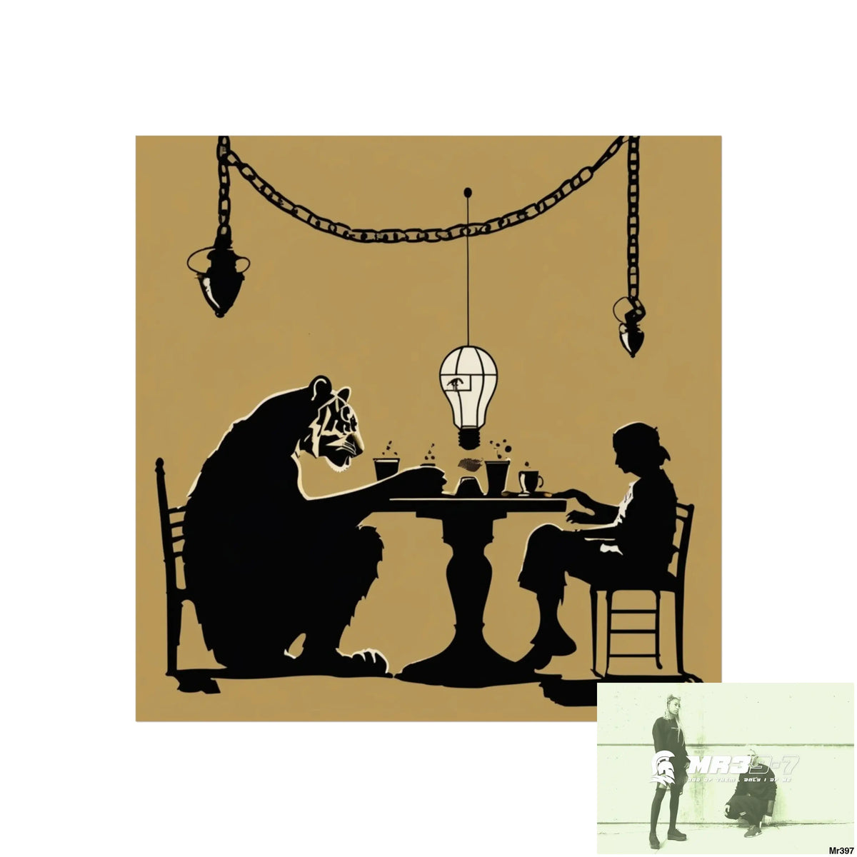 Banksy Style DAHAB GOLD SCENE 7“The Table Test – The Cup The Penny The Chain & The Instructions” no 7 Fine Art Posters
