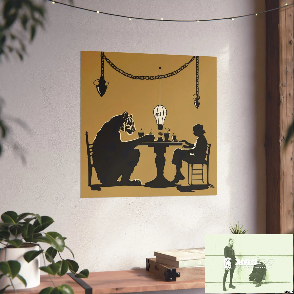Banksy Style DAHAB GOLD SCENE 7“The Table Test – The Cup The Penny The Chain & The Instructions” no 7 Fine Art Posters