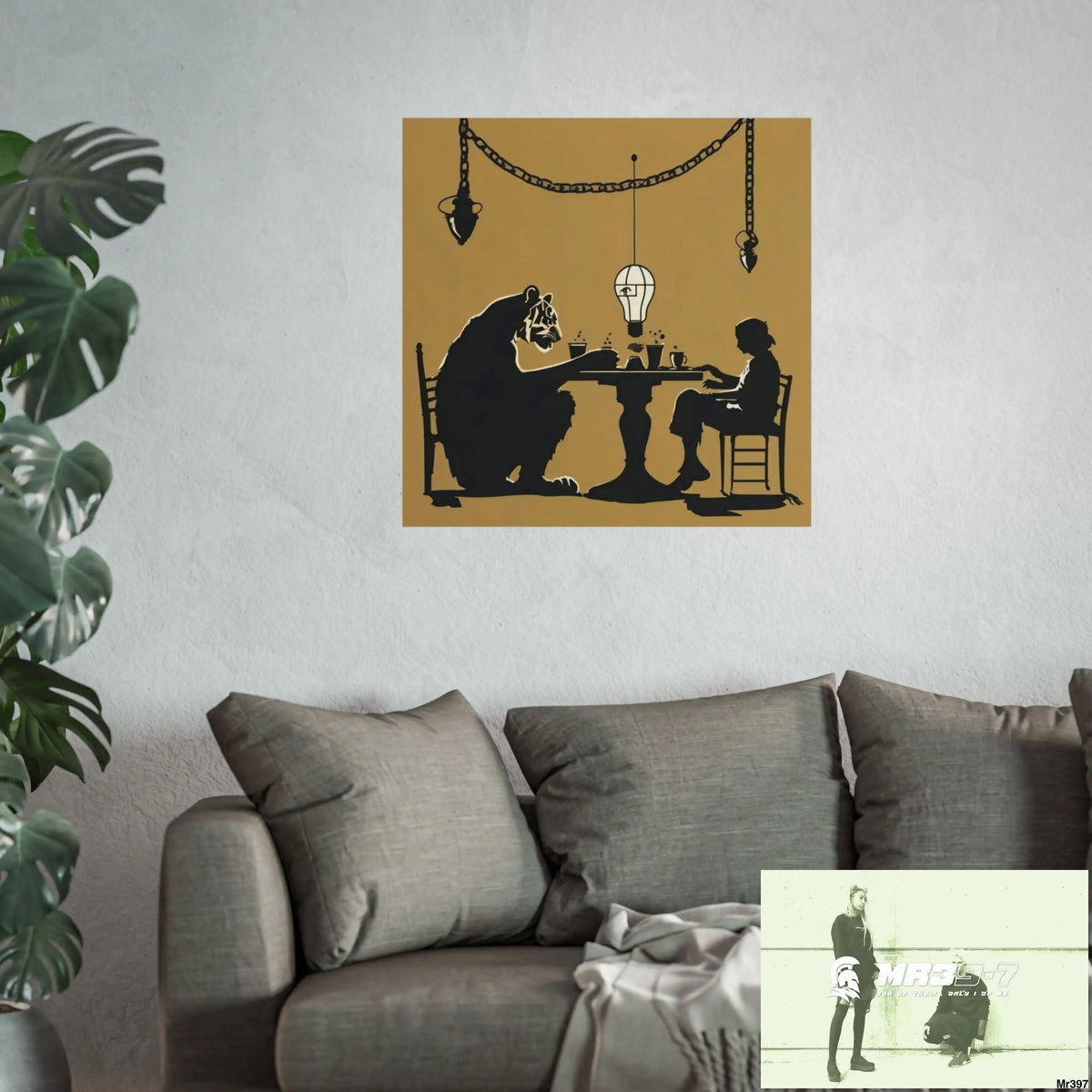 Banksy Style DAHAB GOLD SCENE 7“The Table Test – The Cup The Penny The Chain & The Instructions” no 7 Fine Art Posters