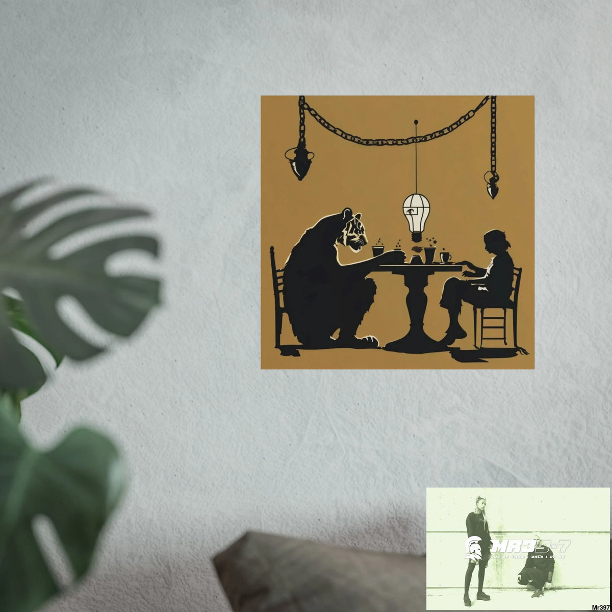 Banksy Style DAHAB GOLD SCENE 7“The Table Test – The Cup The Penny The Chain & The Instructions” no 7 Fine Art Posters