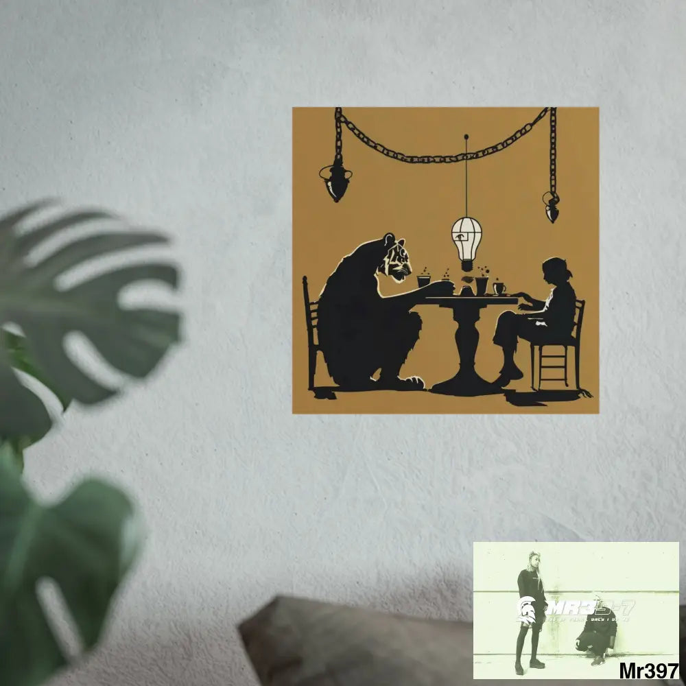 Banksy Style DAHAB GOLD SCENE 7“The Table Test – The Cup The Penny The Chain & The Instructions” no 7 Fine Art Posters