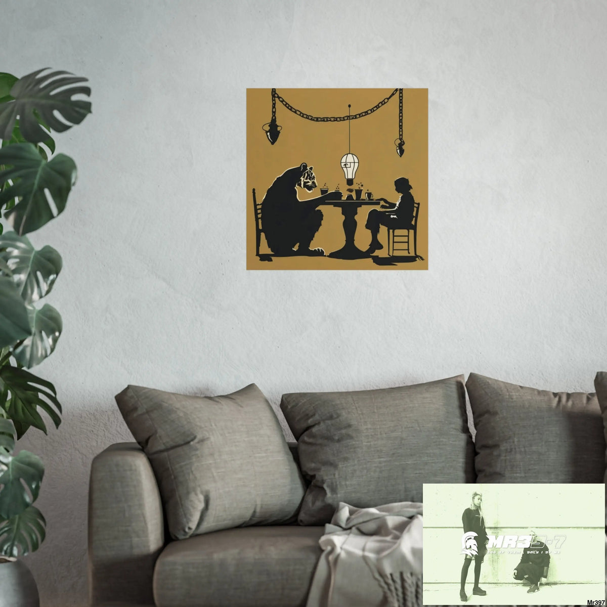 Banksy Style DAHAB GOLD SCENE 7“The Table Test – The Cup The Penny The Chain & The Instructions” no 7 Fine Art Posters