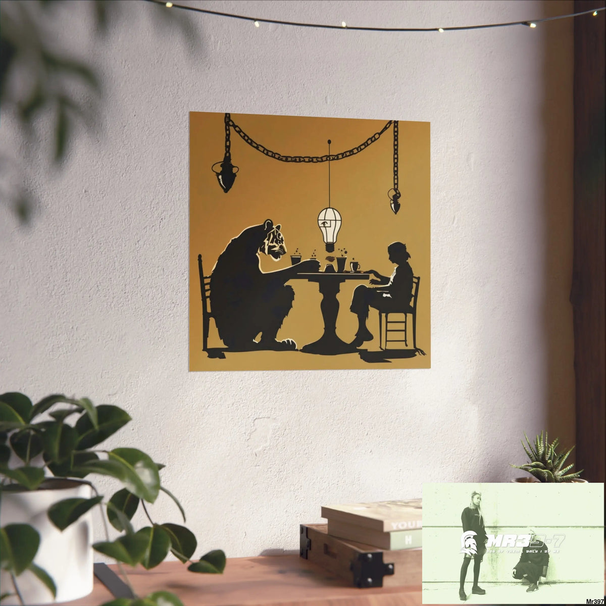 Banksy Style DAHAB GOLD SCENE 7“The Table Test – The Cup The Penny The Chain & The Instructions” no 7 Fine Art Posters