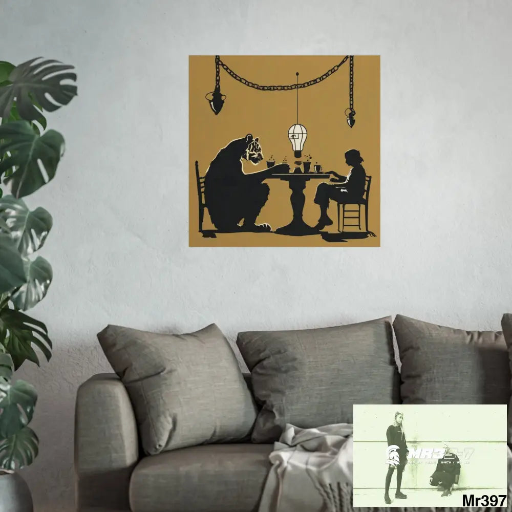 Banksy Style DAHAB GOLD SCENE 7“The Table Test – The Cup The Penny The Chain & The Instructions” no 7 Fine Art Posters