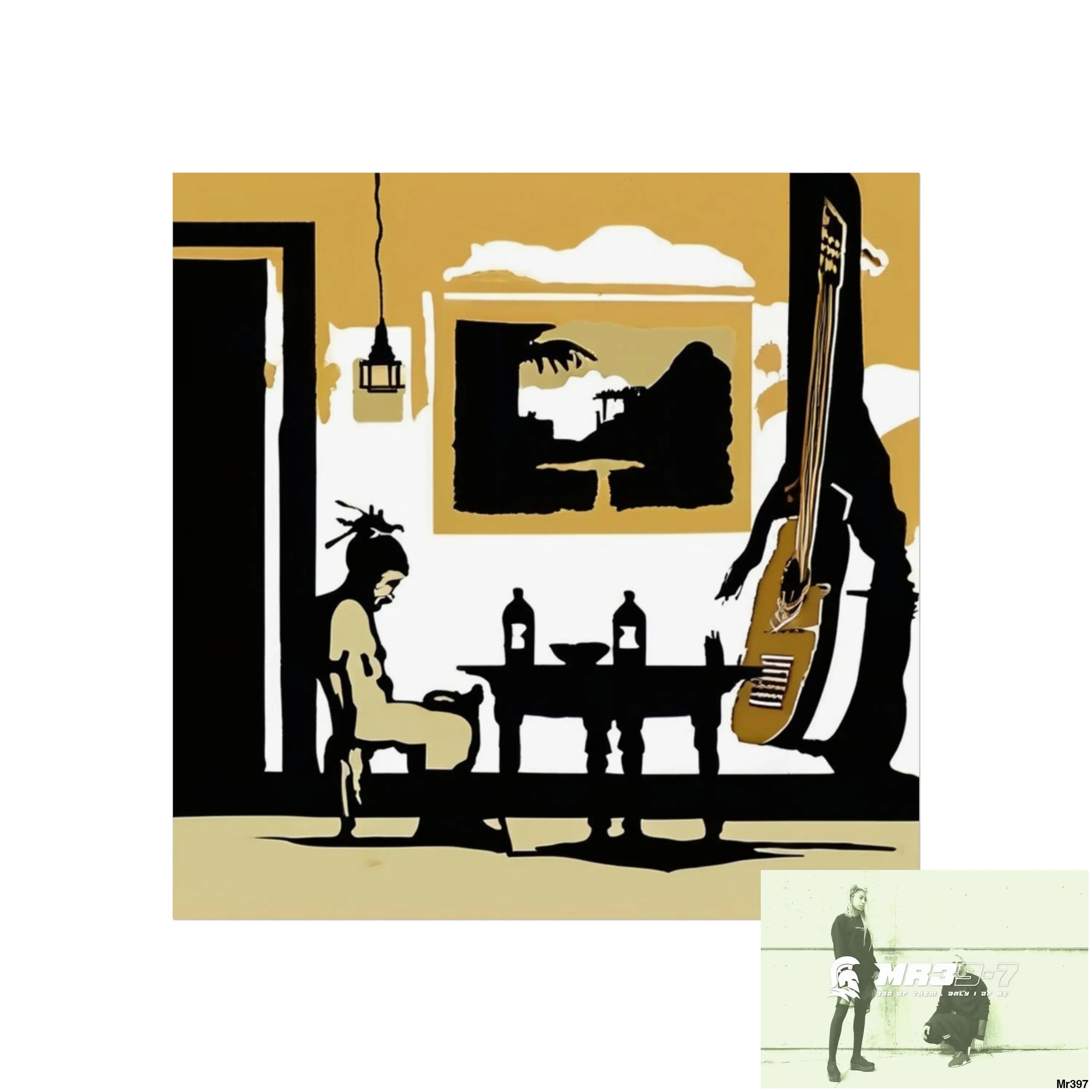 Banksy Style DAHAB GOLD SCENE 8 “The Suitcase The Saws The Rope The Goodbye The Break no 1 Fine Art Posters 16″ x 16″