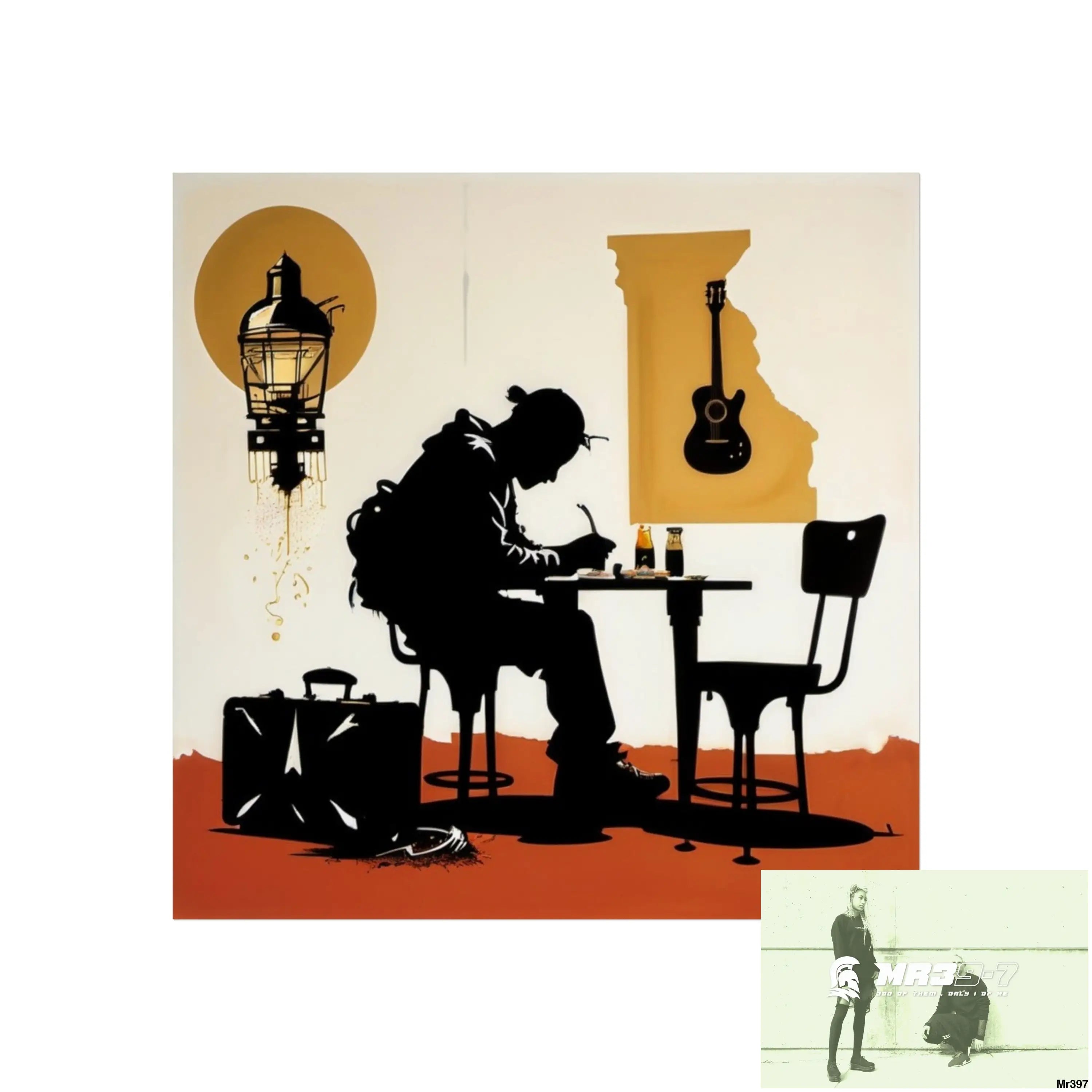 Banksy Style DAHAB GOLD SCENE 8 “The Suitcase The Saws The Rope The Goodbye The Break no 2 Fine Art Posters 16″ x 16″