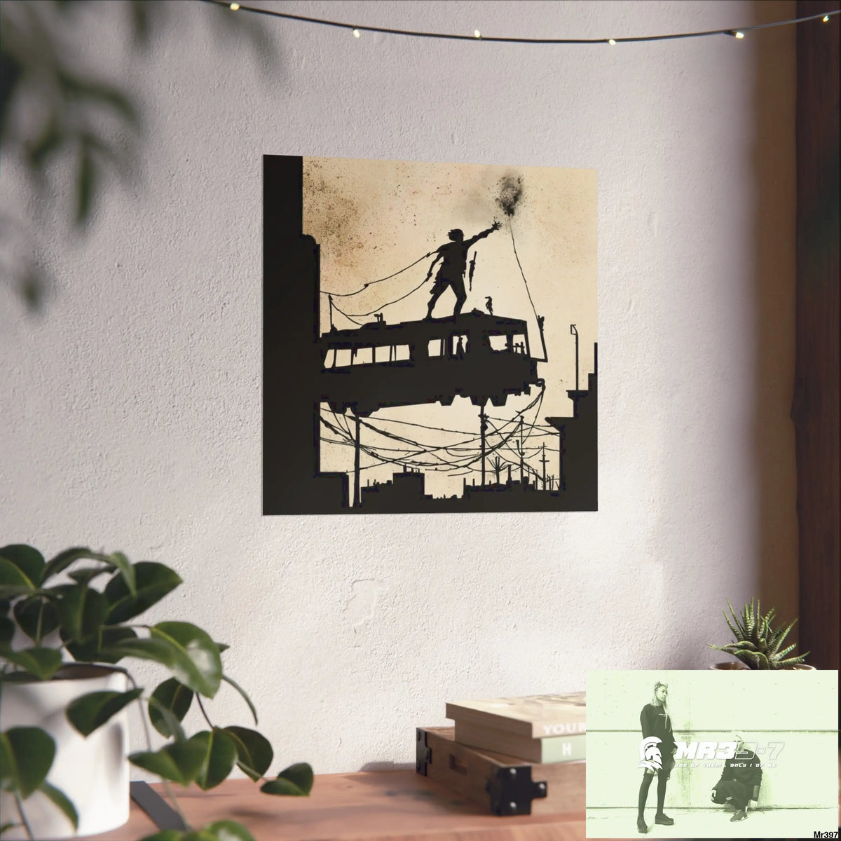 Banksy Style DAHAB GOLD SCENE 9“THE BREAK → THE HIGH MAST → THE JUMP → THE POLICE STATION ROOF”no 3 Fine Art Posters
