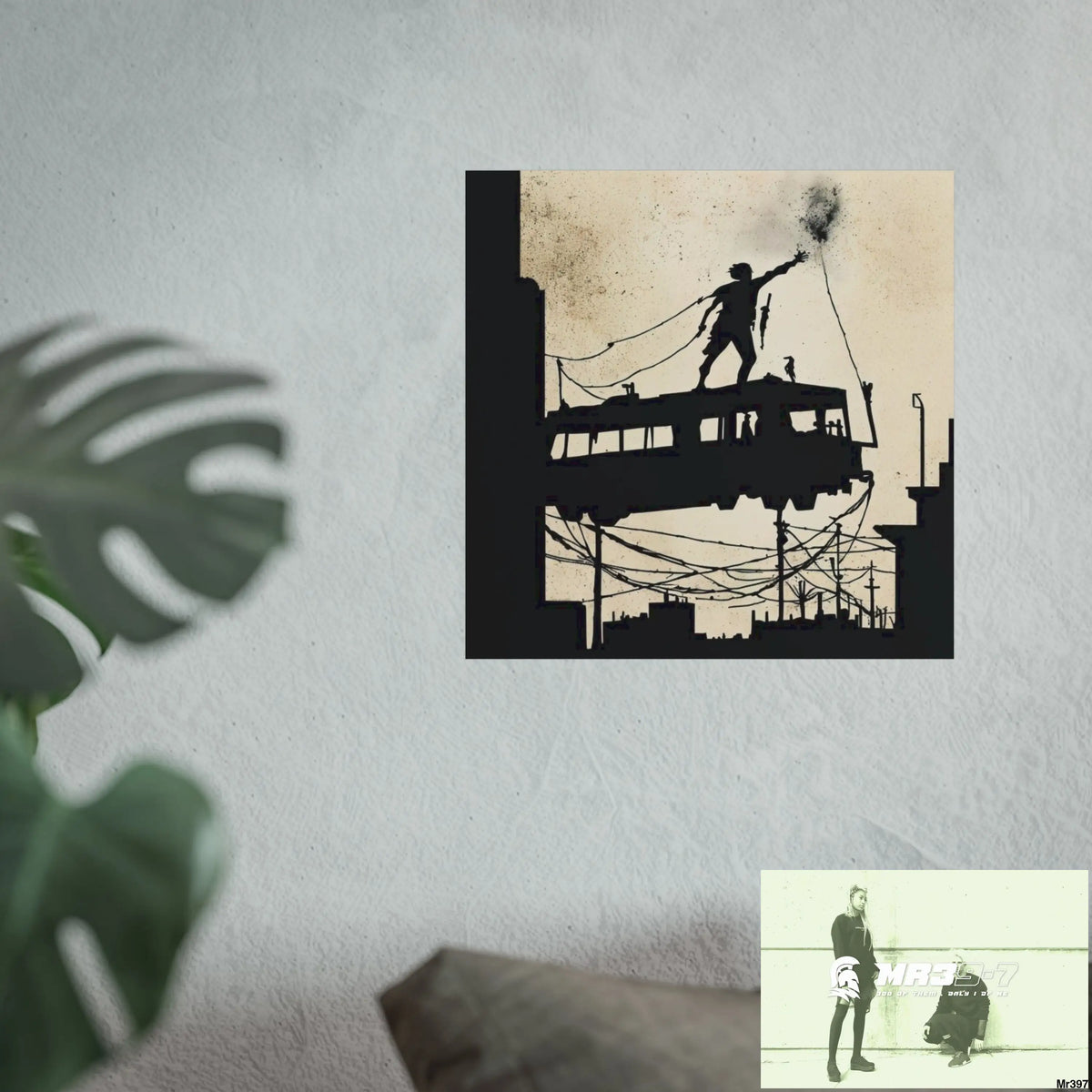 Banksy Style DAHAB GOLD SCENE 9“THE BREAK → THE HIGH MAST → THE JUMP → THE POLICE STATION ROOF”no 3 Fine Art Posters