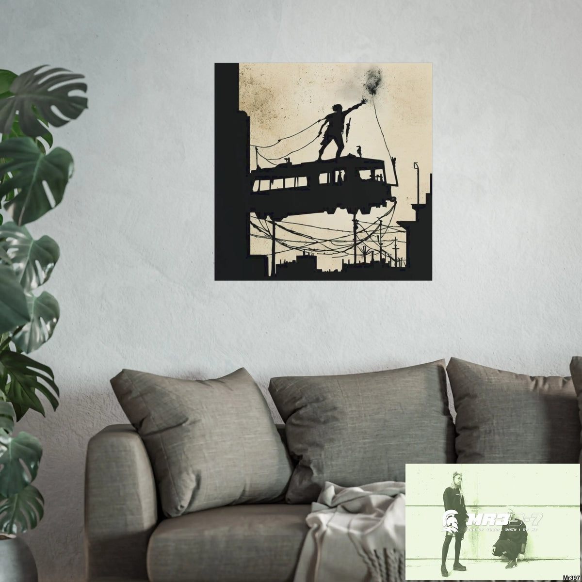 Banksy Style DAHAB GOLD SCENE 9“THE BREAK → THE HIGH MAST → THE JUMP → THE POLICE STATION ROOF”no 3 Fine Art Posters