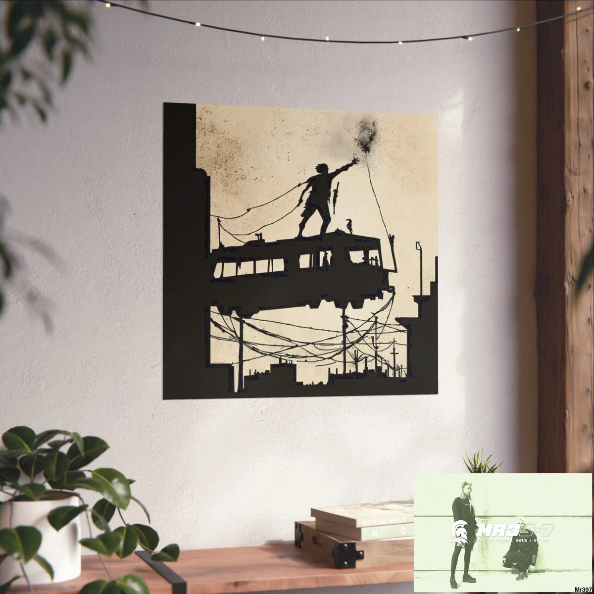 Banksy Style DAHAB GOLD SCENE 9“THE BREAK → THE HIGH MAST → THE JUMP → THE POLICE STATION ROOF”no 3 Fine Art Posters