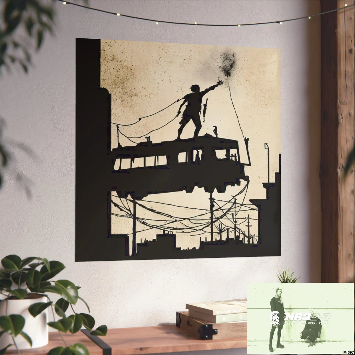 Banksy Style DAHAB GOLD SCENE 9“THE BREAK → THE HIGH MAST → THE JUMP → THE POLICE STATION ROOF”no 3 Fine Art Posters