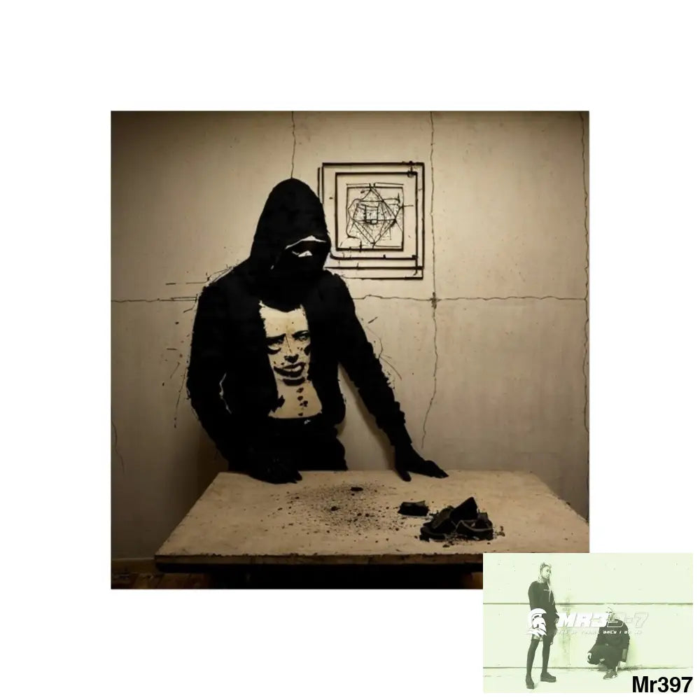 Banksy Style DAHAB GOLD —Writing the Instructions No 1 Fine Art Posters 24″ x 24″ / Matte Poster