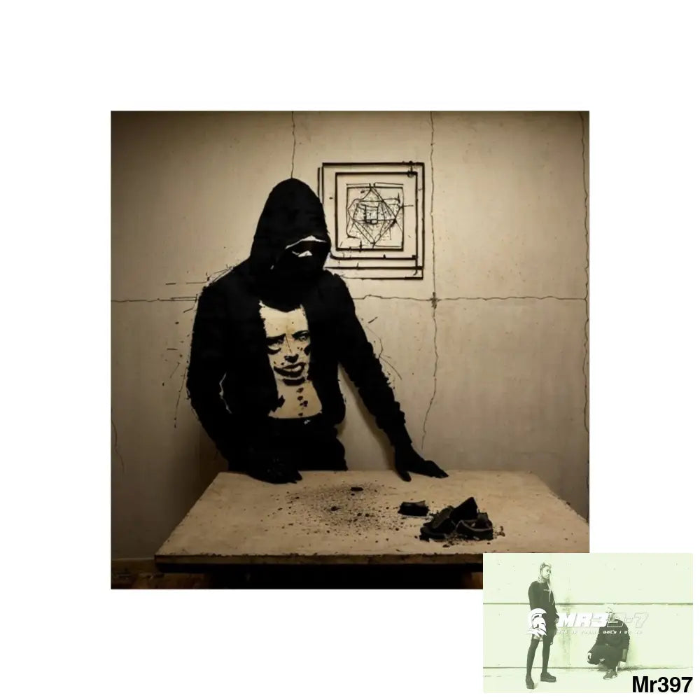 Banksy Style DAHAB GOLD —Writing the Instructions No 1 Fine Art Posters 30″ x 30″ / Matte Poster