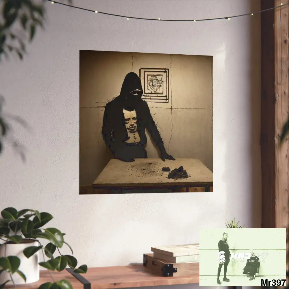 Banksy Style DAHAB GOLD —Writing the Instructions No 1 Fine Art Posters Poster