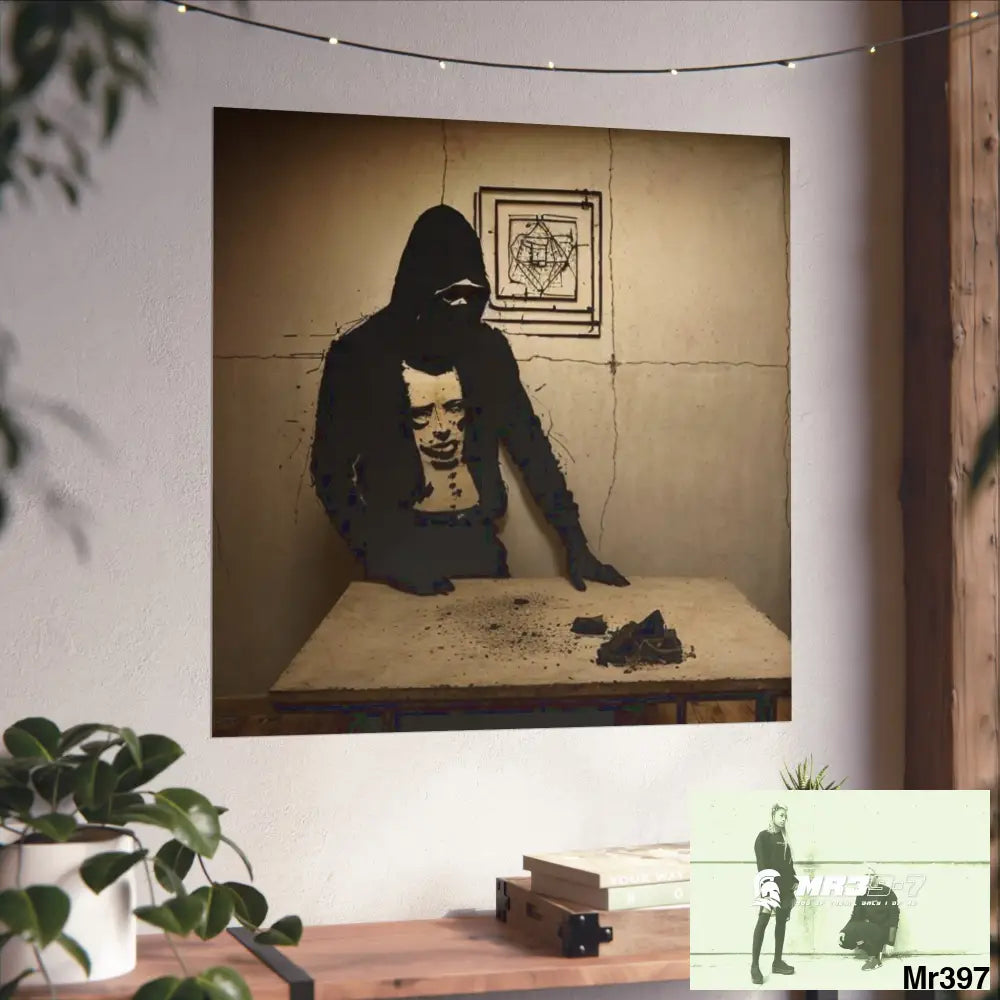 Banksy Style DAHAB GOLD —Writing the Instructions No 1 Fine Art Posters Poster