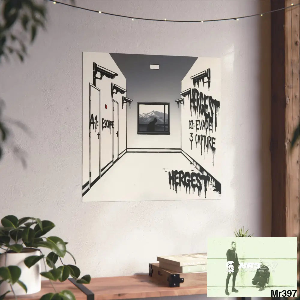 Banksy Style Escape from Hergest Assassination fail Nov -Dec 2013 no 6 Fine Art Posters Poster