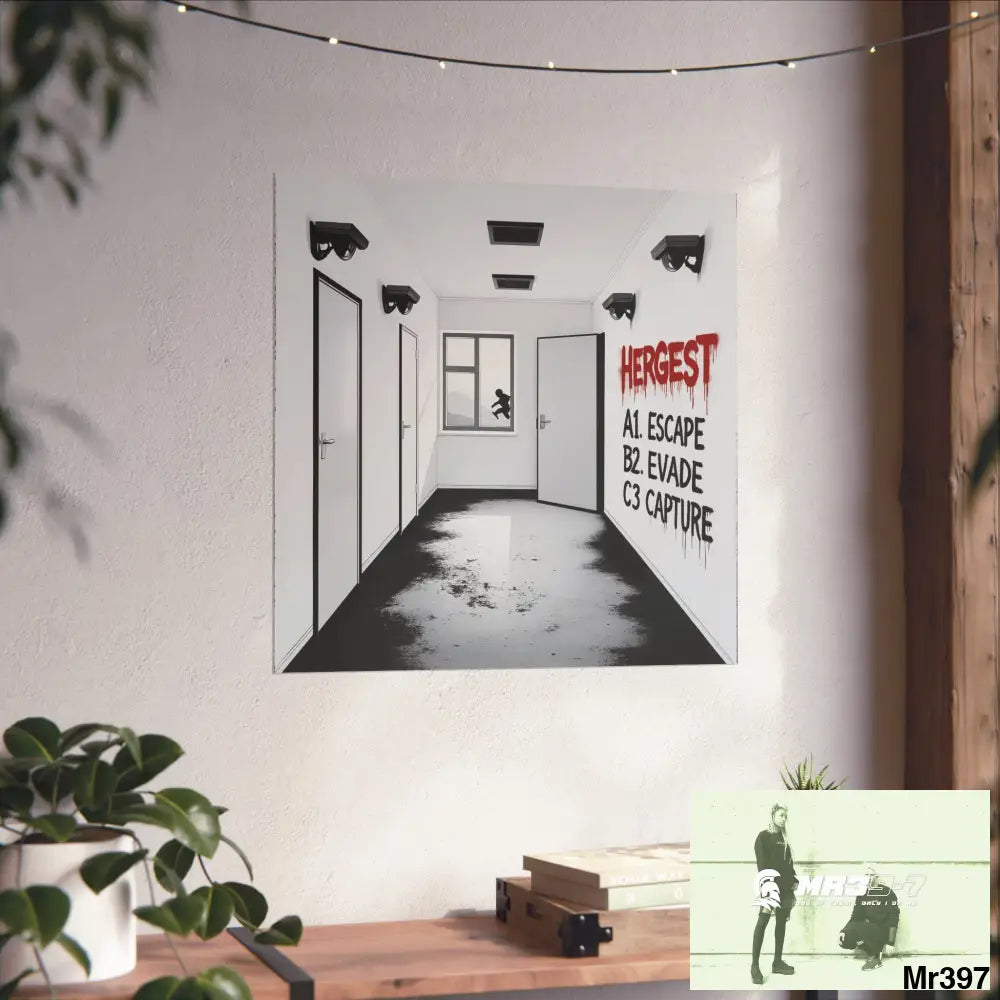 Banksy Style Escape from Hergest Assassination fail Nov -Dec 2013 no 7 Fine Art Posters Poster