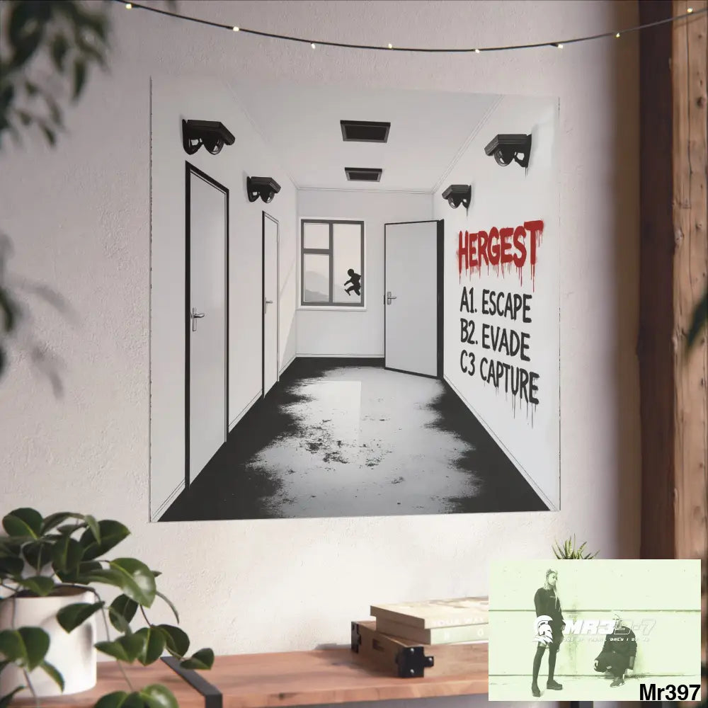 Banksy Style Escape from Hergest Assassination fail Nov -Dec 2013 no 7 Fine Art Posters Poster