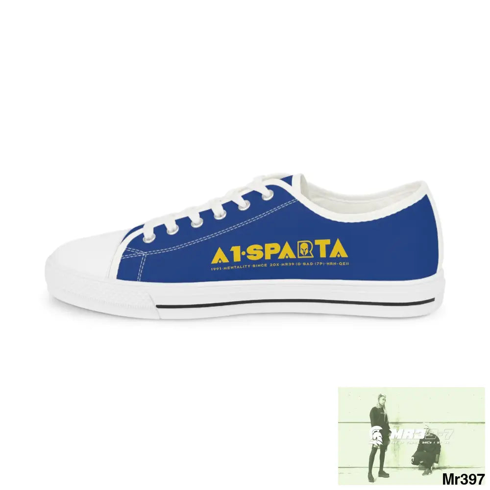 Blue A1-Sparta Men’s Low Top Sneakers Shoes