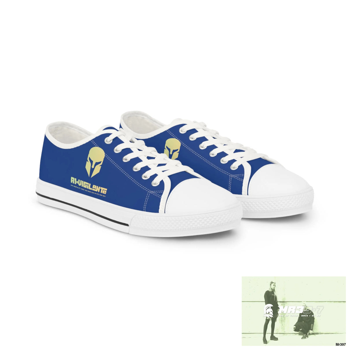 Blue A1-Vigilante Men’s Low Top Sneakers US 5 / White sole Shoes