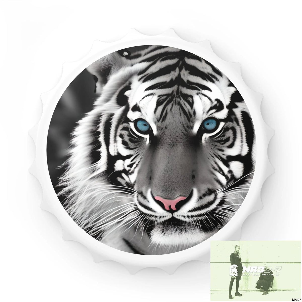 Blue eyed Tiger Magnetic Bottle Opener One size / White Accessories