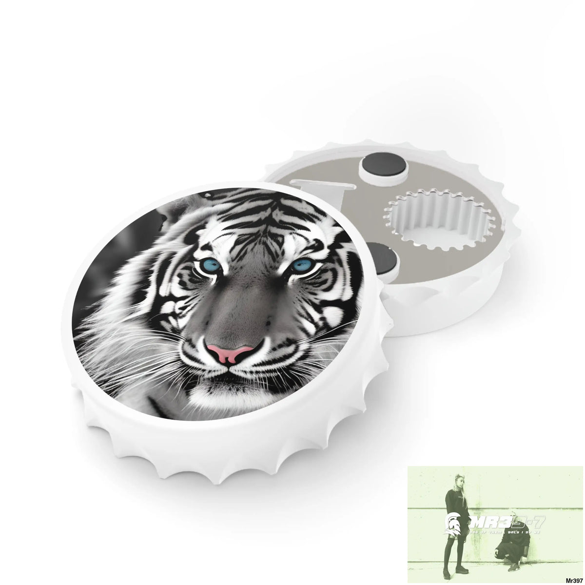 Blue eyed Tiger Magnetic Bottle Opener One size / White Accessories