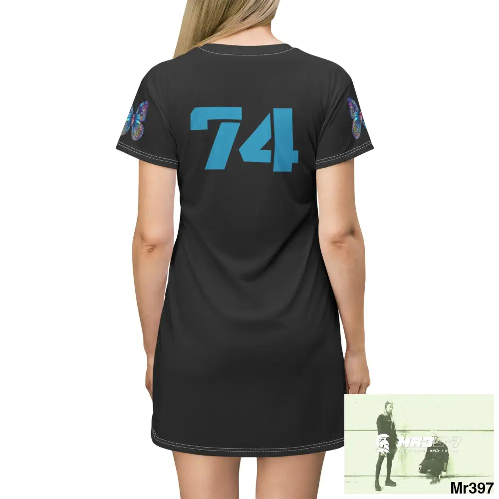 Butterflies 74 T-Shirt Dress (AOP) All Over Prints