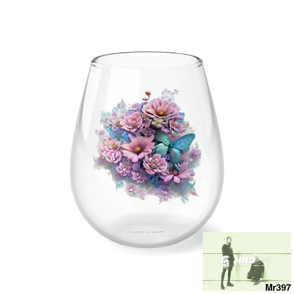 Butterfly Pastel Graphic Stemless Wine Glass 11.75oz 11.75oz Mug