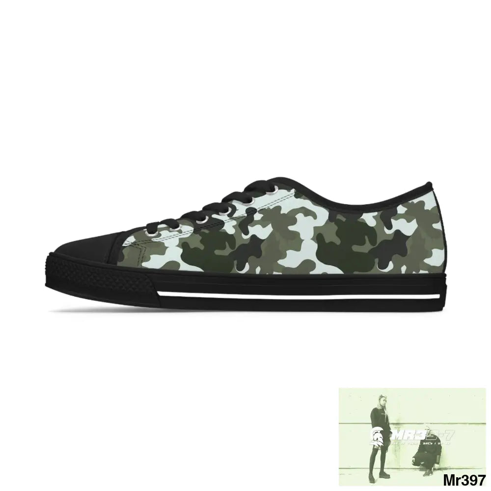Camo Black Women’s Low Top Sneakers Shoes