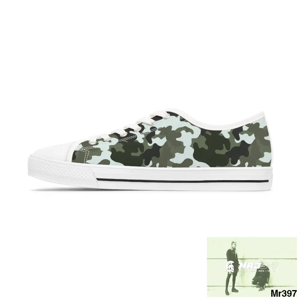 Camo Black Women’s Low Top Sneakers Shoes