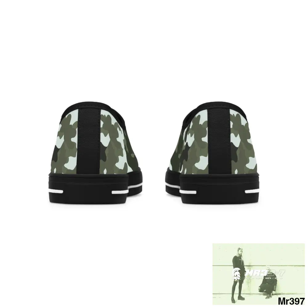 Camo Black Women’s Low Top Sneakers Shoes