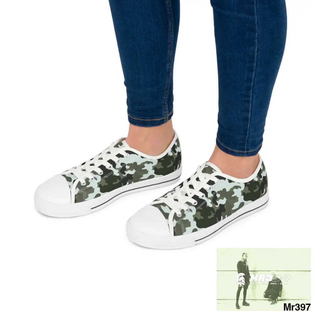 Camo Black Women’s Low Top Sneakers Shoes