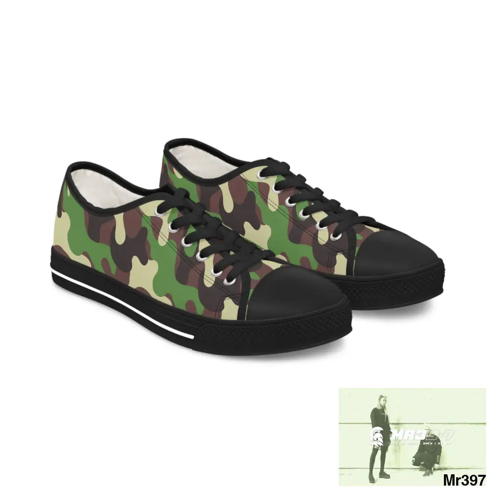 Camo no 10 Women’s Low Top Sneakers US 5.5 / Black sole Shoes