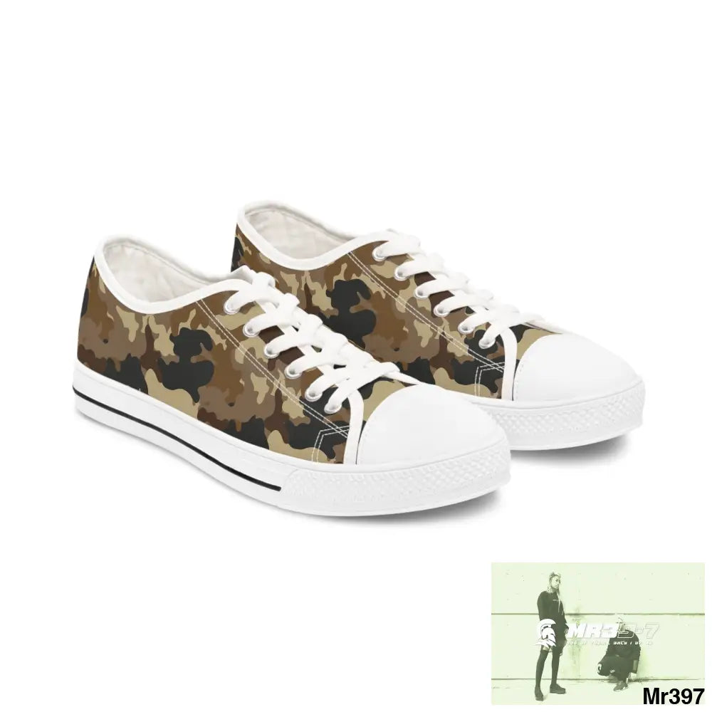 Camo no 11 Women’s Low Top Sneakers US 5.5 / White sole Shoes