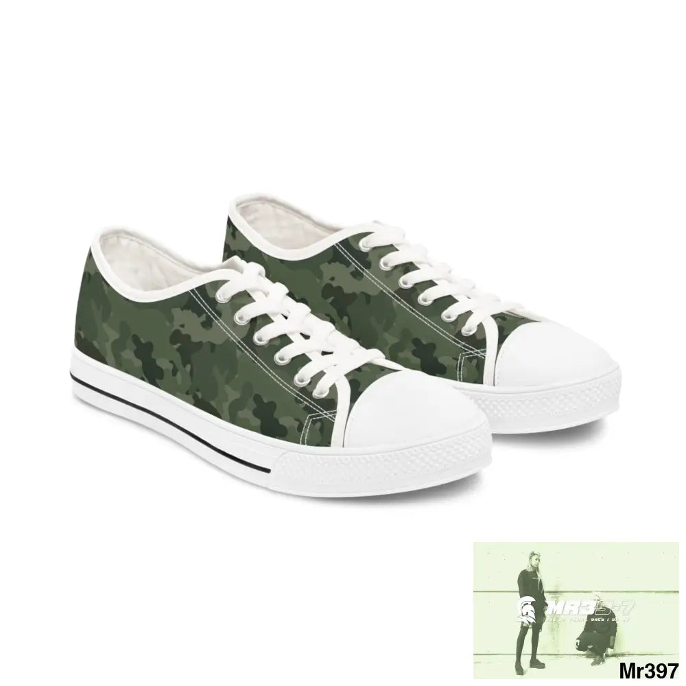 Camo no 6 Women’s Low Top Sneakers US 5.5 / White sole Shoes