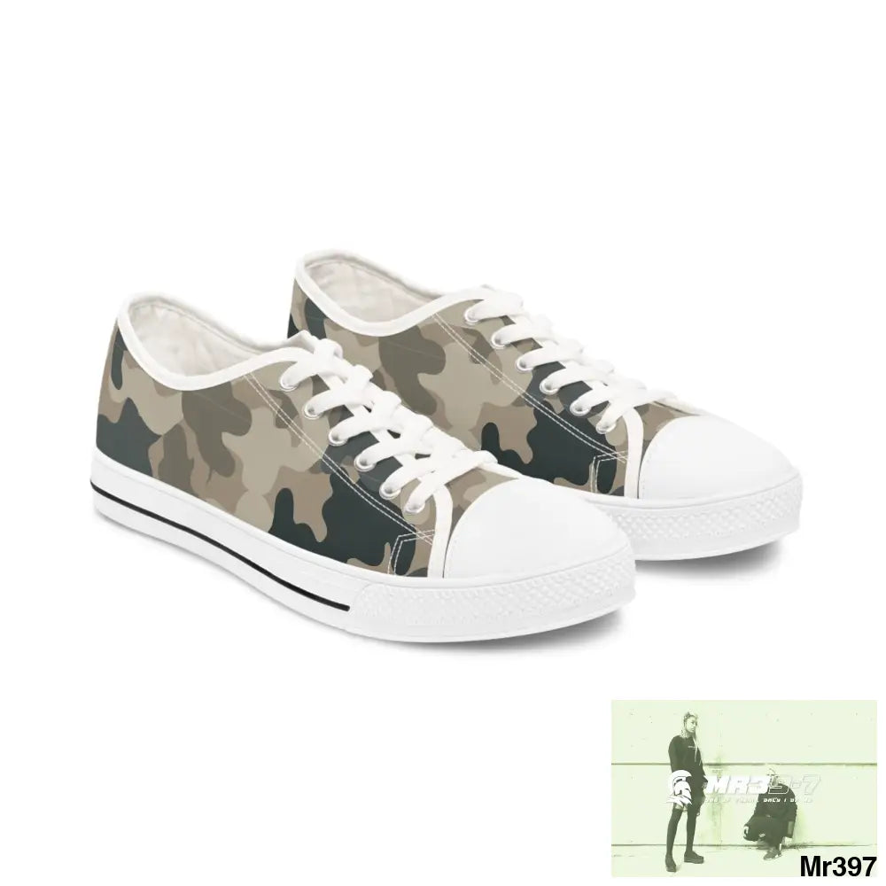 Camo no 7 Women’s Low Top Sneakers US 5.5 / White sole Shoes