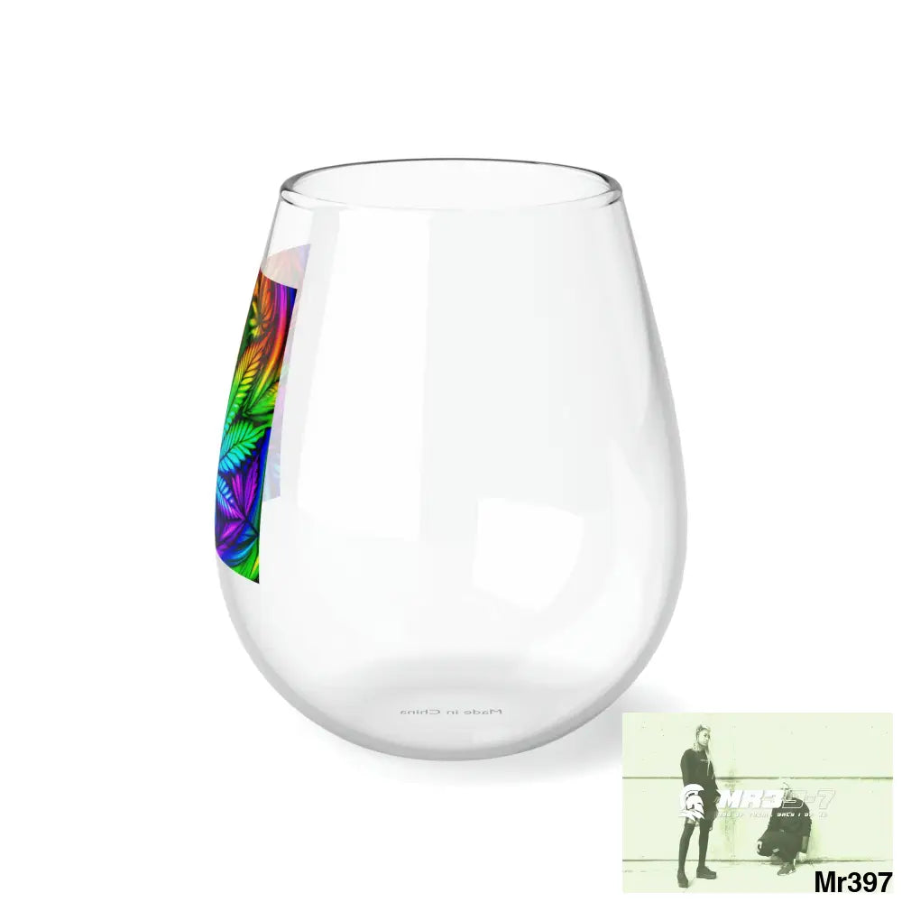 Cannabis Leaf Psychedelic Stemless Wine Glass 11.75oz 11.75oz Mug